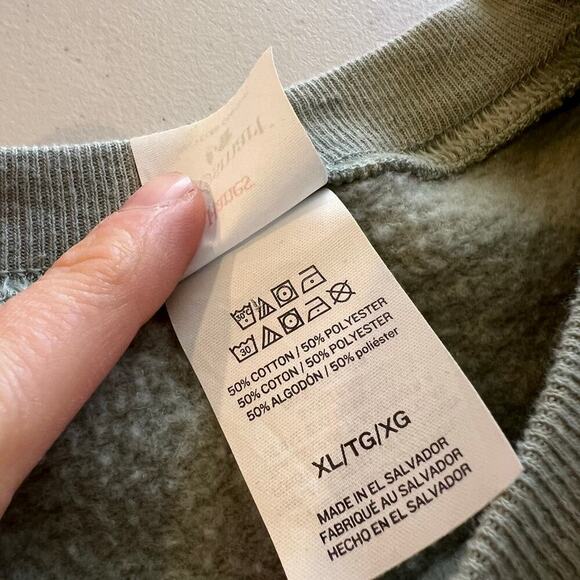 Hanes You Are Capable Sage Green Recycled Oversized Crewneck Sweatshirt Size XL - Picture 6 of 11